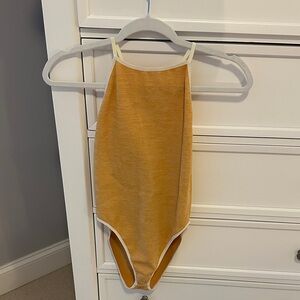 Heathered Yellow Halter Bodysuit